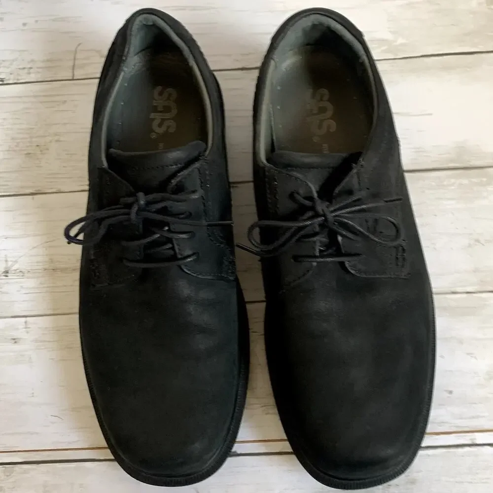 SAS‎ Men's Aden Genuine Leather Lace Up Oxford Shoes in Black